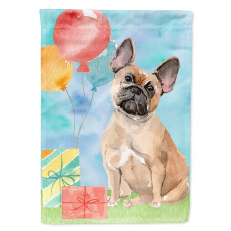 Carolines Treasures Happy Birthday Fawn French Bulldog Flag Canvas House Size CK3251CHF